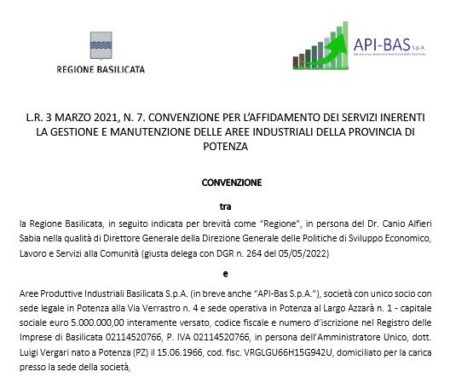 Convenzione API-Bas S.p.A.